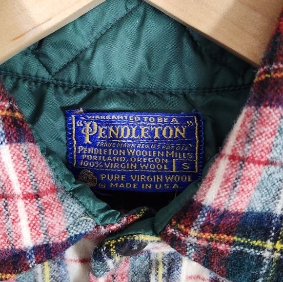 Pendleton S SMALL Plaid Wool Button Up Down Flannel Shirt - Picture 3 of 3